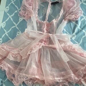 Dreamgirl Pink Lace Chemise with Bow